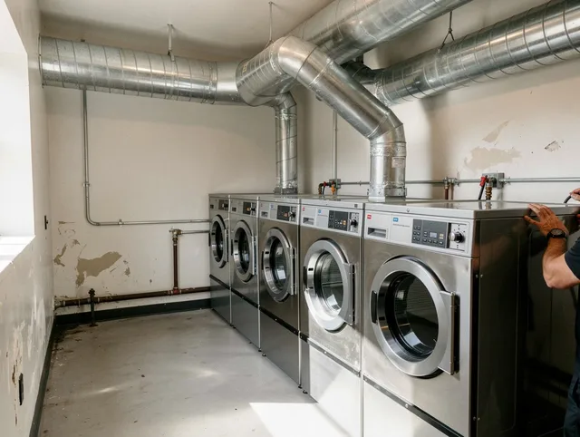 Altadena Dryer Vent Cleaning team performing large-scale commercial dryer vent cleaning in Altadena