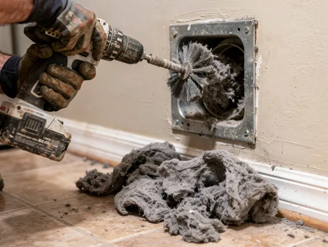 Certified Altadena Dryer Vent Cleaning technician performing dryer vent cleaning in Altadena