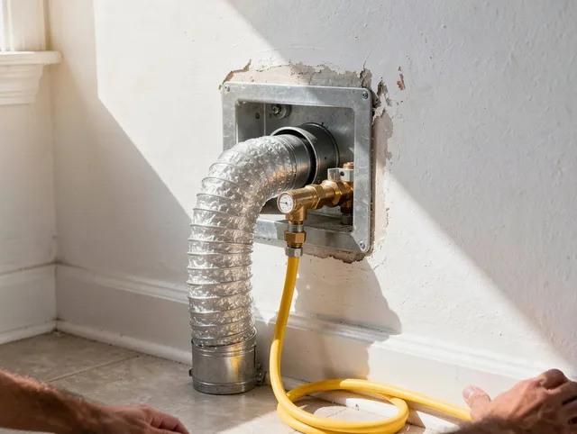 Altadena Dryer Vent Cleaning certified technician performing specialized gas dryer vent cleaning in Altadena